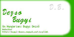 dezso bugyi business card